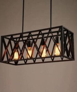 Black Vintage Industrial Metal Cage Pendant