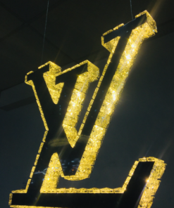 Modern LV Luxury Crystal Hanging LED Chandelier Light with Remote