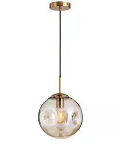 Modern Pendant Light Ceiling Light Amber Chandelier Adjustable Glass Ball