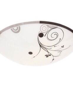 Floral Patterned Glass Ceiling Fitting with Chrome Clips