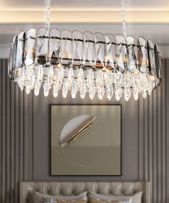 silver oval chandelier