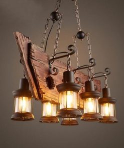 6-Lights Kerosene Glass Shade Pendant Lamp | Industrial Ship Suspension Light | South Africa |