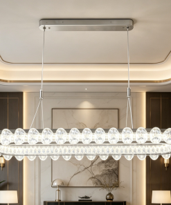 Modern Luxury Oval Crystal Linear LED9