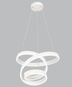 PENDANT LED 68W 3 RINGS ACRYLIC WHTE