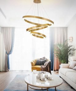 Modern 3-colour LED ring light circular chandelier