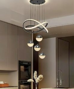 MODERN MINIMALIST 4 BALL CHANDELIER SILVER