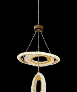 LED crystal 3 tier drop down gold pendant light