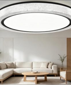 elegant black and white crystal ceiling light.
