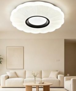 Round Flower black and white ceiling light